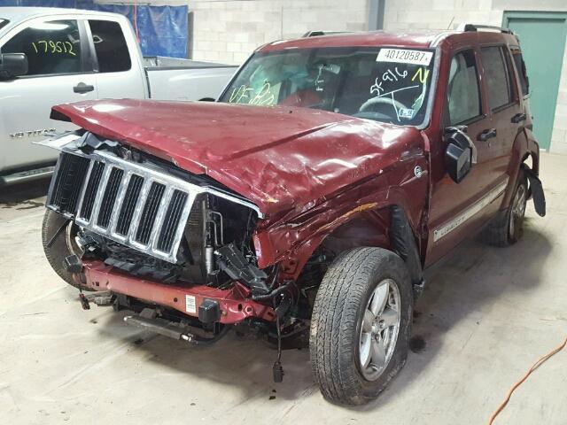 1J8GN58K48W123899 - 2008 JEEP LIBERTY LI MAROON photo 2