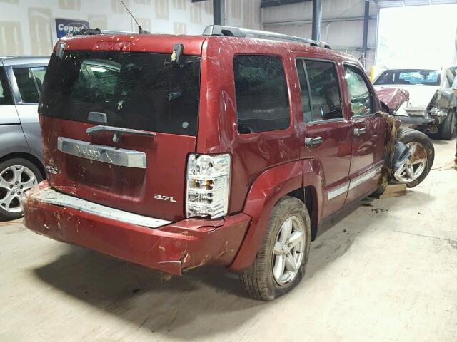 1J8GN58K48W123899 - 2008 JEEP LIBERTY LI MAROON photo 4