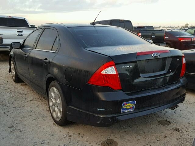 3FAHP0HA9BR197948 - 2011 FORD FUSION SE BLACK photo 3