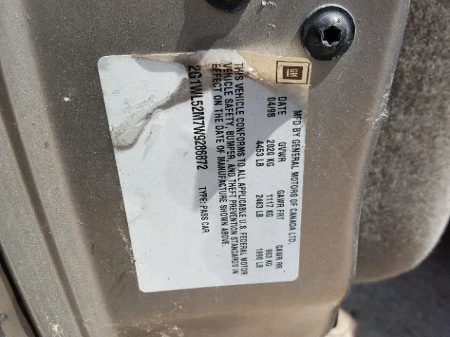 2G1WL52M7W9286872 - 1998 CHEVROLET LUMINA BAS თაფლისფერი ფოტო 10