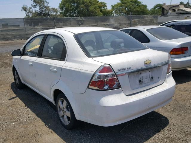 KL1TD56608B239596 - 2008 CHEVROLET AVEO BASE Ақ фото 3