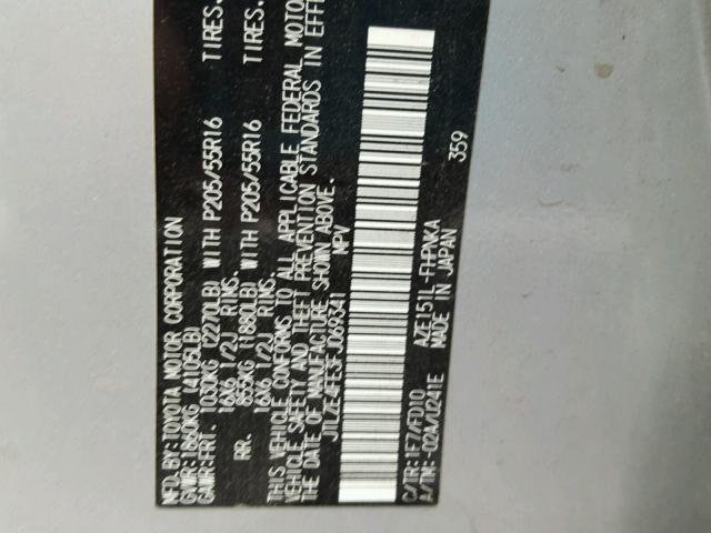 JTLZE4FE3FJ069341 - 2015 TOYOTA SCION XB Silber Foto 10