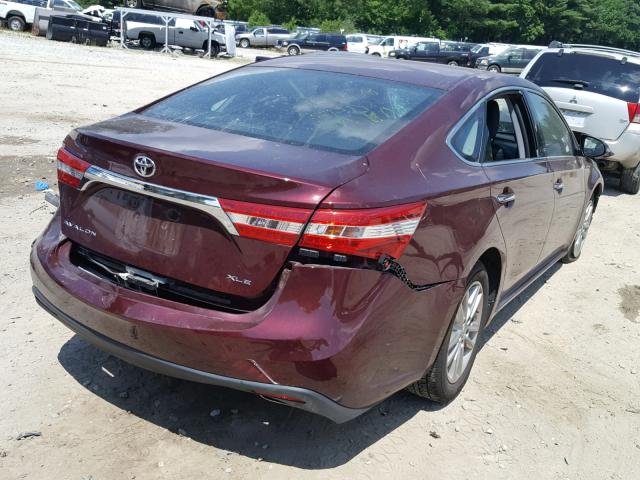 4T1BK1EB2DU021543 - 2013 TOYOTA AVALON BAS BURGUNDY photo 4
