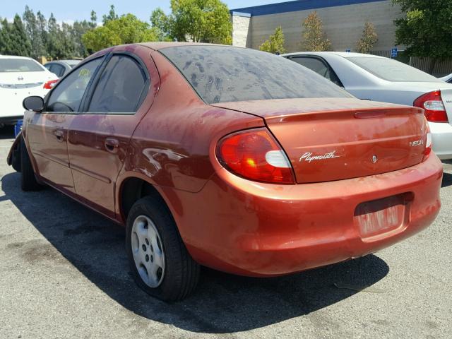 1P3ES46C61D276332 - 2001 PLYMOUTH NEON BASE 橙色 照片 3