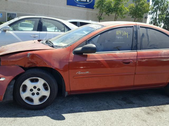 1P3ES46C61D276332 - 2001 PLYMOUTH NEON BASE 橙色 照片 9