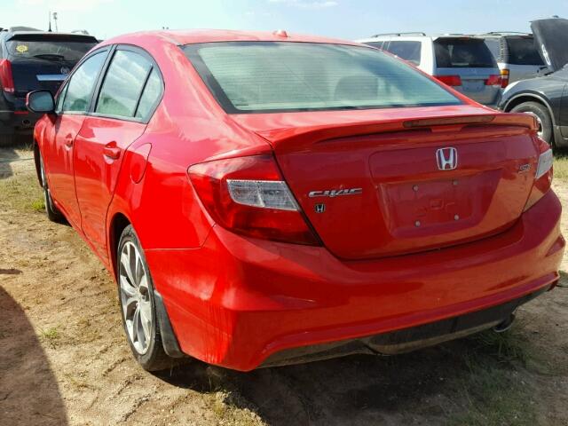 2HGFB6E56CH702417 - 2012 HONDA CIVIC SI RED photo 3