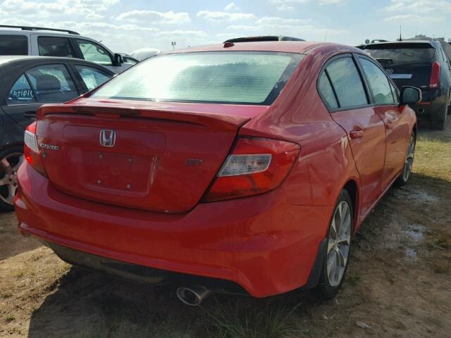 2HGFB6E56CH702417 - 2012 HONDA CIVIC SI RED photo 4