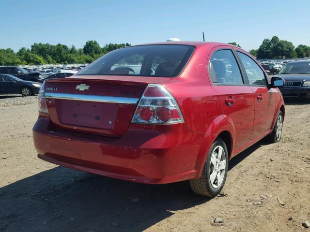 KL1TD5DE9BB186964 - 2011 CHEVROLET AVEO LS RED photo 4