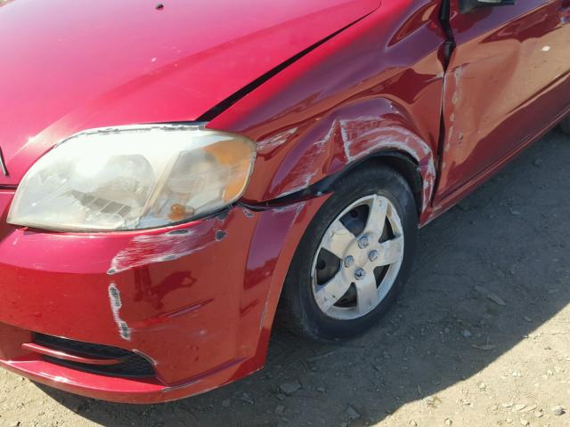 KL1TD5DE9BB186964 - 2011 CHEVROLET AVEO LS RED photo 9
