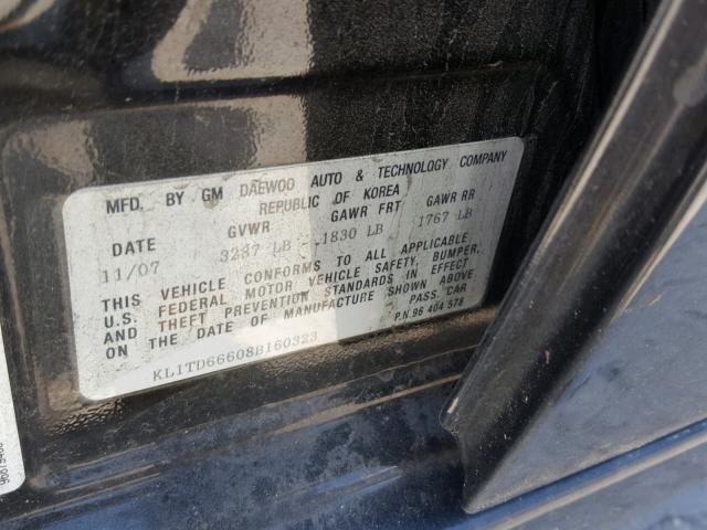 KL1TD66608B160323 - 2008 CHEVROLET AVEO BASE Qara foto 10