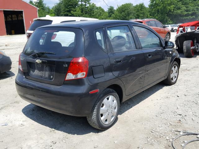 KL1TD66608B160323 - 2008 CHEVROLET AVEO BASE BLACK photo 4