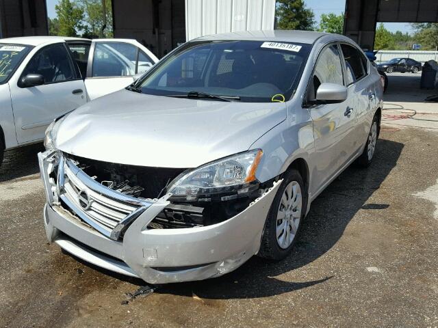 1N4AB7APXDN908666 - 2013 NISSAN SENTRA S SILVER photo 2