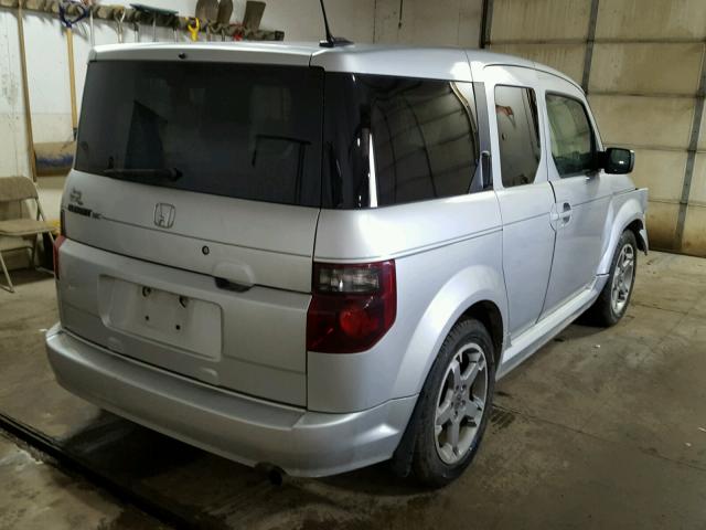 5J6YH18907L001172 - 2007 HONDA ELEMENT SC SILVER photo 4