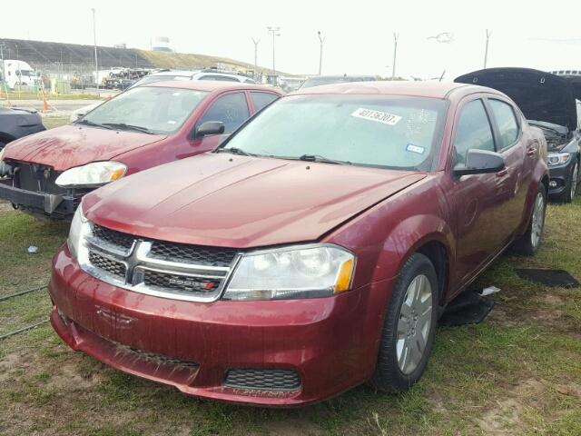 1C3CDZAB3EN196729 - 2014 DODGE AVENGER RED photo 2