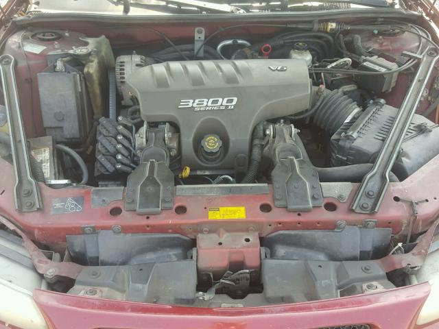 1G2WP52K21F181316 - 2001 PONTIAC GRAND PRIX MAROON photo 7