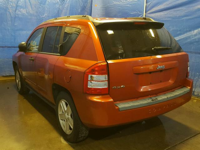 1J8FF47W78D759171 - 2008 JEEP COMPASS SP ORANGE photo 3