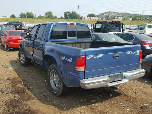 1D7HG48N83S196452 - 2003 DODGE DAKOTA QUA BLUE photo 3