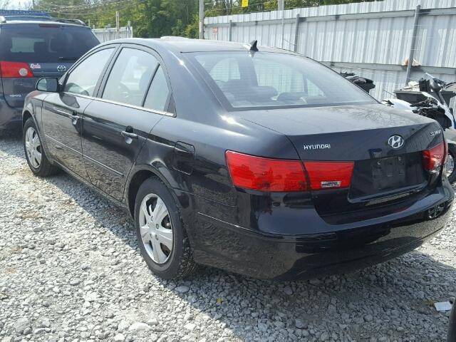 5NPET46C59H575250 - 2009 HYUNDAI SONATA GLS BLACK photo 3