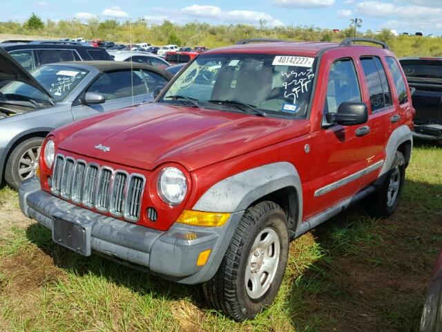 1J4GL48K16W279638 - 2006 JEEP LIBERTY RED photo 2