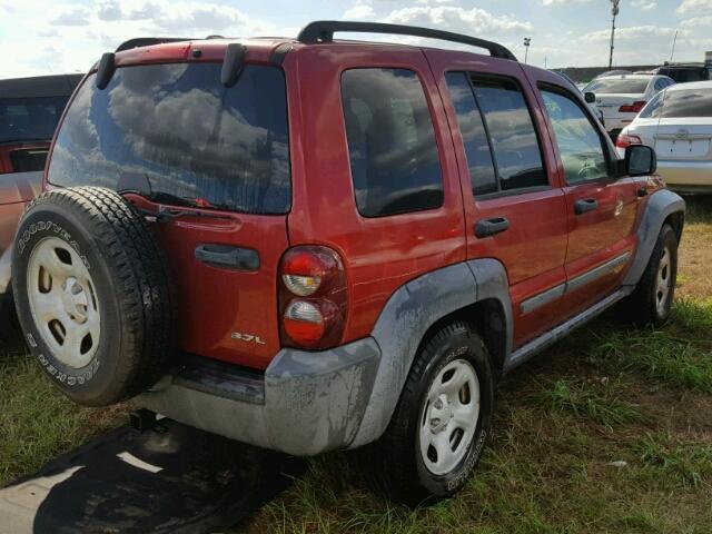 1J4GL48K16W279638 - 2006 JEEP LIBERTY RED photo 4