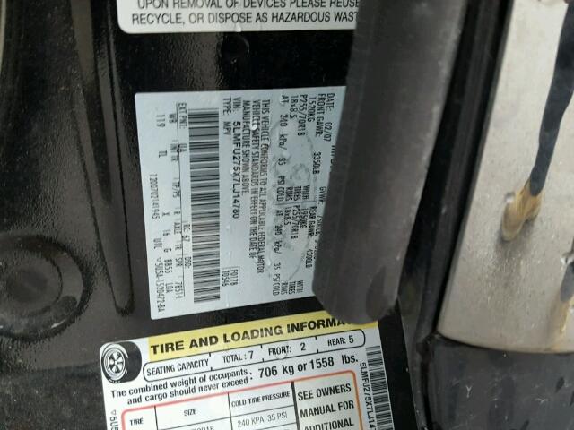 5LMFU275X7LJ14780 - 2007 LINCOLN NAVIGATOR 黑色 照片 10