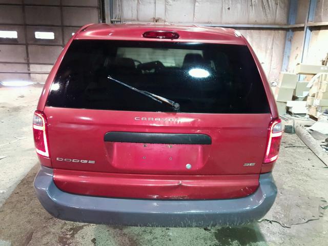 1B4GP25312B662330 - 2002 DODGE CARAVAN SE RED photo 9