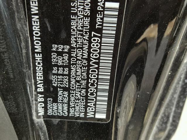 WBAUC9C56DVY60897 - 2013 BMW 135 I BLACK photo 10