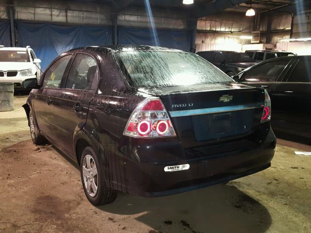 KL1TD5DE8BB198393 - 2011 CHEVROLET AVEO LS BLACK photo 3