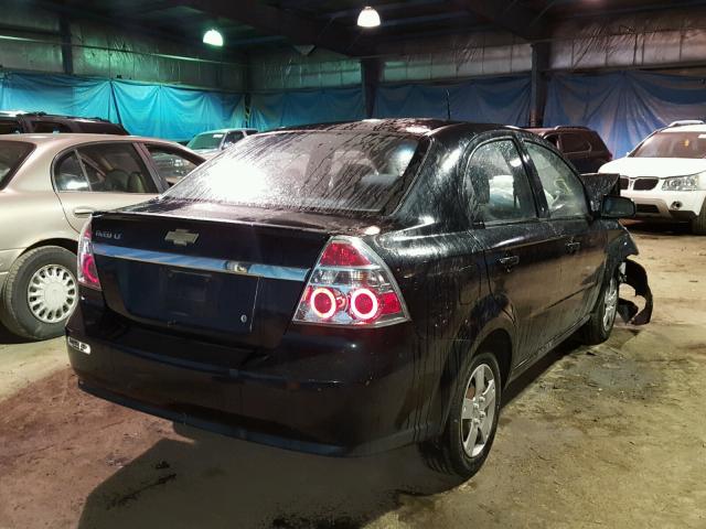 KL1TD5DE8BB198393 - 2011 CHEVROLET AVEO LS BLACK photo 4