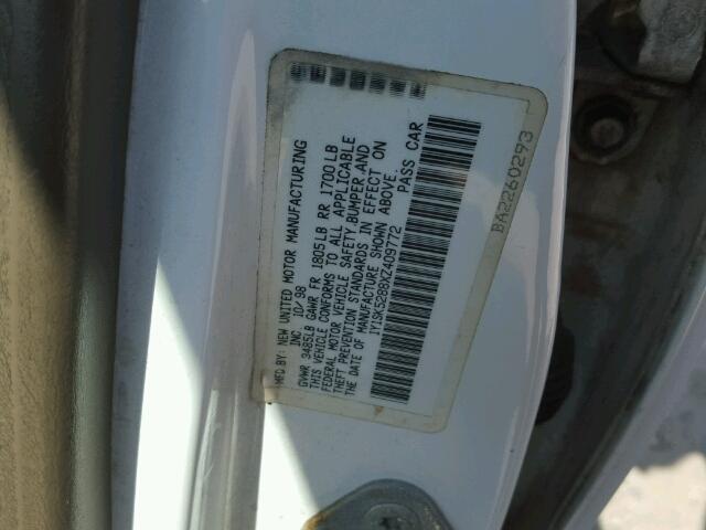 1Y1SK5288XZ409772 - 1999 CHEVROLET GEO PRIZM 白色 照片 10