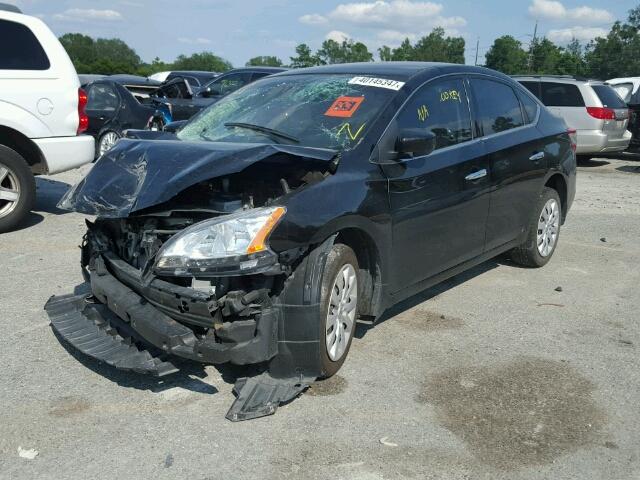 3N1AB7APXEY238490 - 2014 NISSAN SENTRA S BLACK photo 2