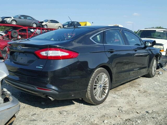 3FA6P0HR5DR104858 - 2013 FORD FUSION SE BLACK photo 4