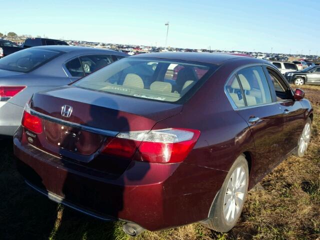 1HGCR2F7XDA090956 - 2013 HONDA ACCORD MAROON photo 4