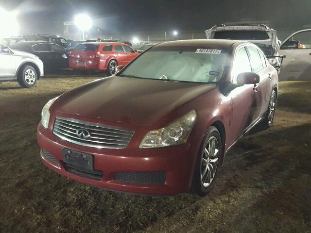 JNKBV61F08M254035 - 2008 INFINITI G35 RED photo 2