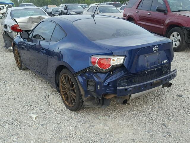 JF1ZNAA11D2724608 - 2013 TOYOTA SCION FR-S BLUE photo 3