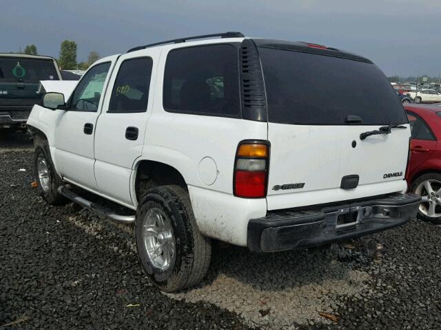 1GNEK13Z35J245450 - 2005 CHEVROLET TAHOE WHITE photo 3