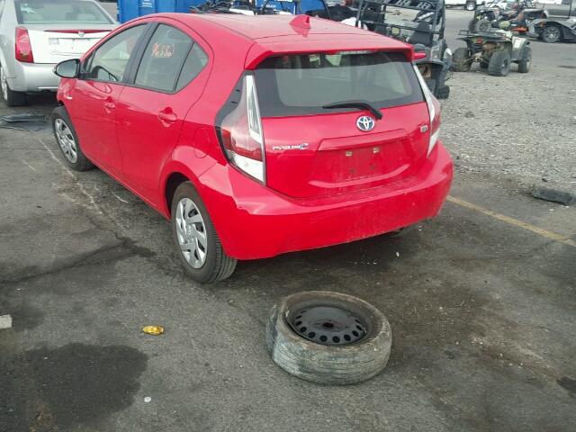 JTDKDTB37F1095066 - 2015 TOYOTA PRIUS C RED photo 3