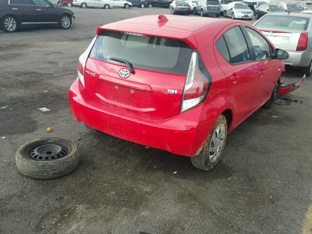 JTDKDTB37F1095066 - 2015 TOYOTA PRIUS C RED photo 4