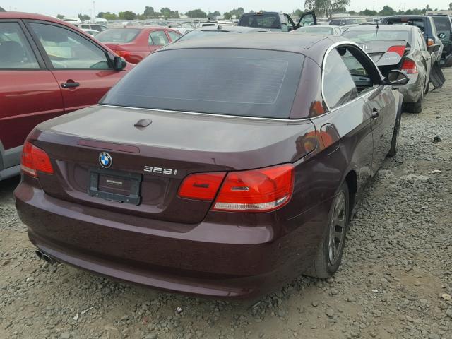 WBAWR33508P153339 - 2008 BMW 328 I SULE MAROON photo 4