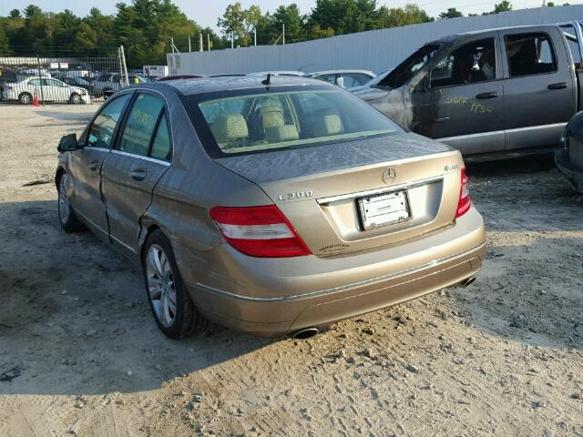 WDDGF8BB8AR099678 - 2010 MERCEDES-BENZ C TAN photo 3