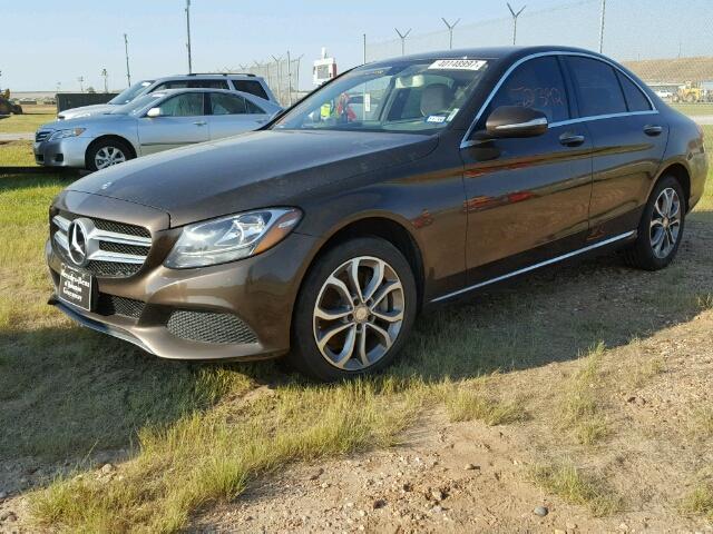 55SWF4KB5FU032899 - 2015 MERCEDES-BENZ C 300 4MAT BROWN photo 2