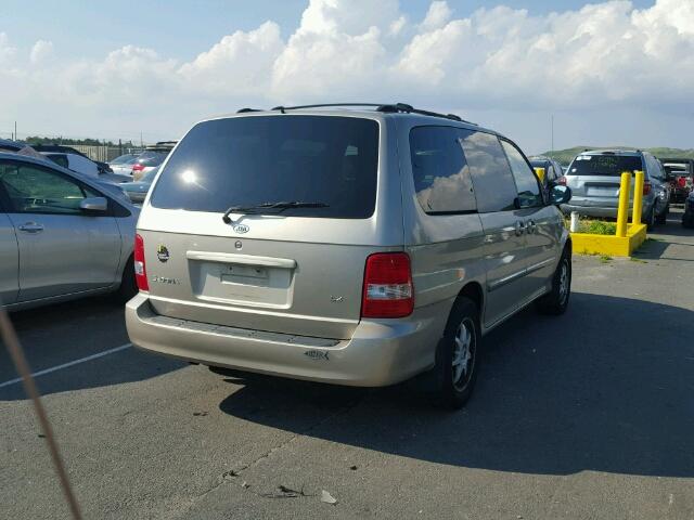 KNDUP132456747590 - 2005 KIA SEDONA EX/ TAN photo 4