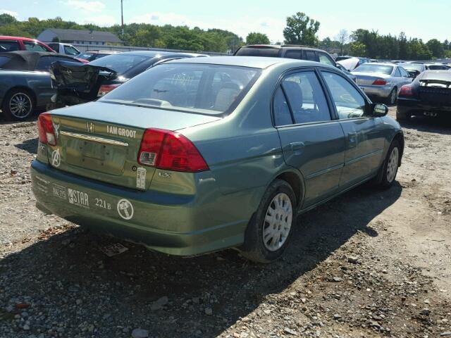 2HGES16654H520313 - 2004 HONDA CIVIC GREEN photo 4