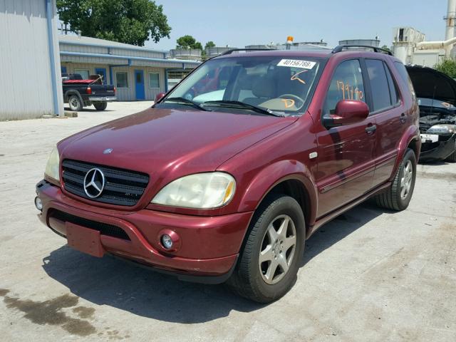 4JGAB54E41A240502 - 2001 MERCEDES-BENZ ML 320 RED photo 2