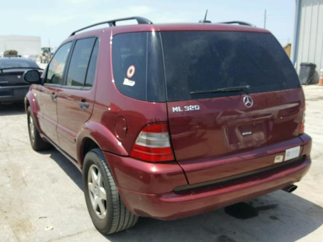 4JGAB54E41A240502 - 2001 MERCEDES-BENZ ML 320 RED photo 3