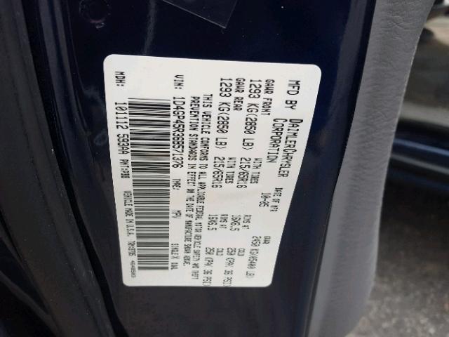 1D4GP45R36B571376 - 2006 DODGE CARAVAN SX BLUE photo 10