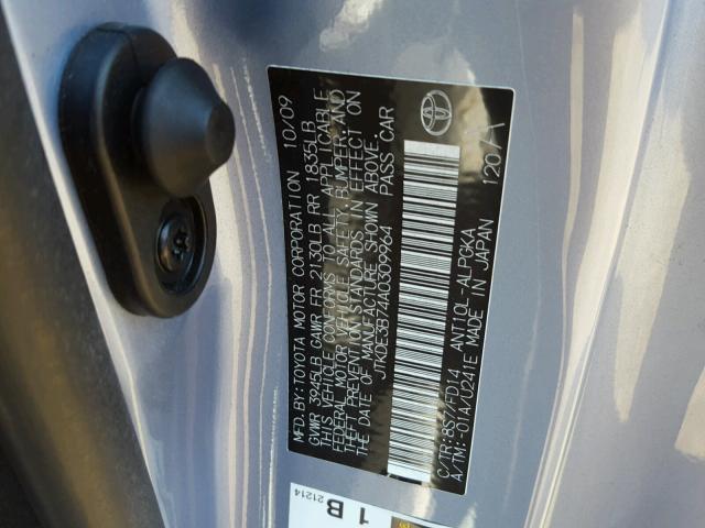 JTKDE3B74A0309964 - 2010 TOYOTA SCION TC 蓝色 照片 10