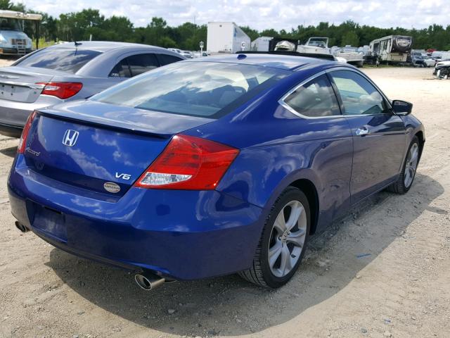 1HGCS2B88BA003832 - 2011 HONDA ACCORD EXL BLUE photo 4