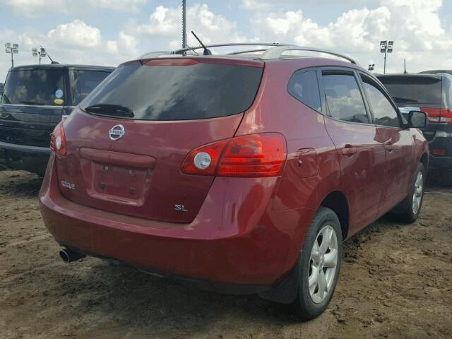 JN8AS58T58W022387 - 2008 NISSAN ROGUE S RED photo 4