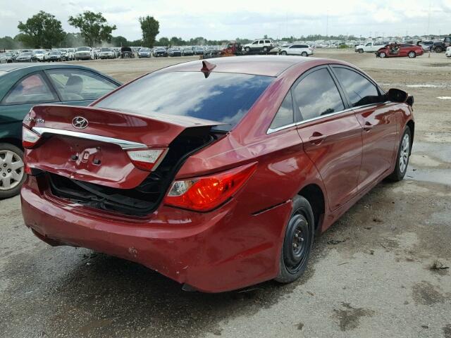 5NPEB4AC3BH148651 - 2011 HYUNDAI SONATA GLS RED photo 4